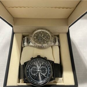Citizen Eco-Drive 2 watch Silver and Black Watch Set